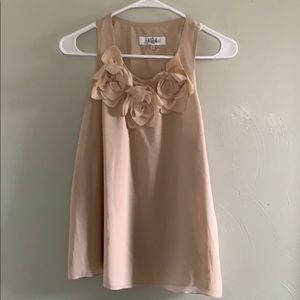 Tibi Floral Embellished Silk Tank, Sz 0